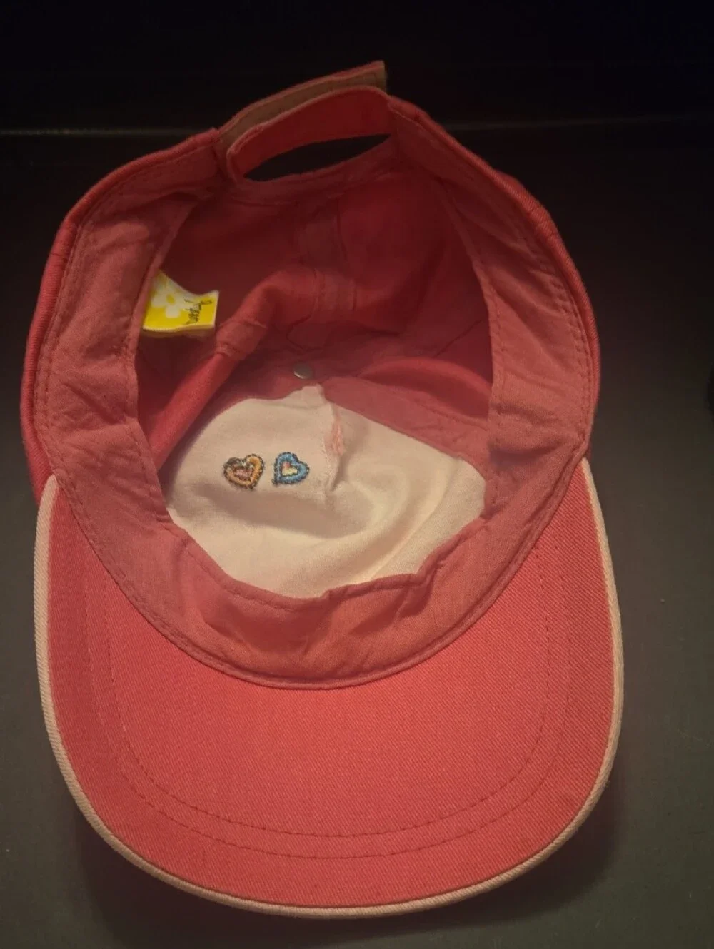 Pink Tweety Kids Baseball Hat with Heart Motif